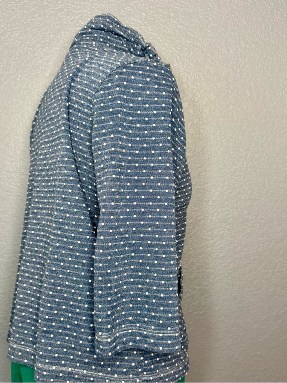 Chico’s Zip Up Jacket Women’s M Blue Polka Dot Lightweight Casual Layer - Picture 6 of 11